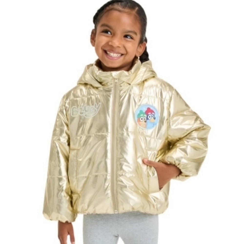 Bluey Gold Toddler Puffer Jacket - NWT